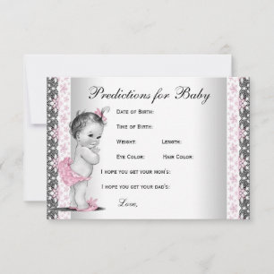 Girls Predictions & Advice for Parents Baby Shower Card
