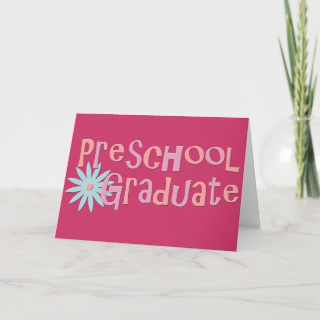 Girl's Preschool Graduation Gifts Card (Front)