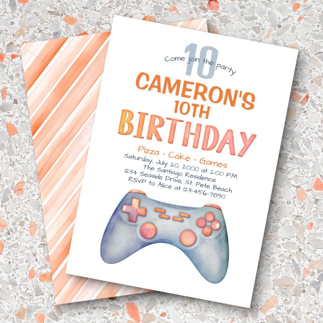 Girls' Pretty Video Game Birthday Invitation (Creator Uploaded)