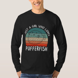 Girls Puffer Fish Stingfish Women Puffer Animals T-Shirt