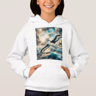 Girl's Pullover Hoodie Albatross Print