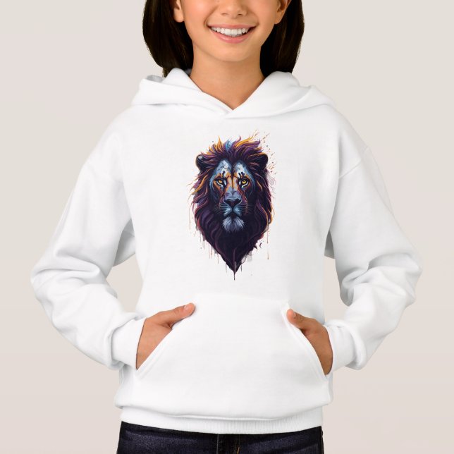 Girl's Pullover Hoodie | Lion (Front)
