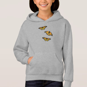 Girls Pullover Hoodie Three Monarchs