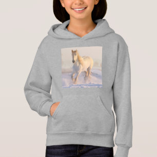 Girl's Pullover Hoodie with Horse