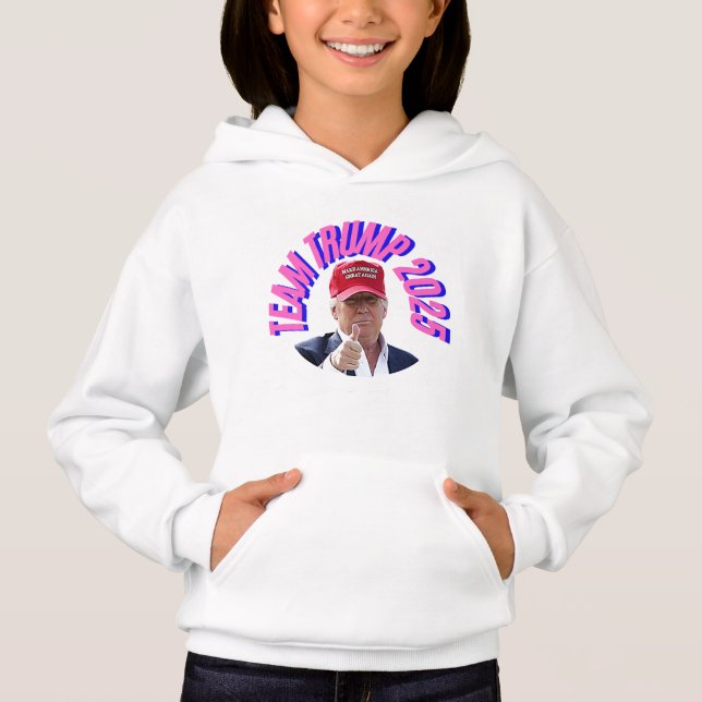  Girl's Pullover Team Trump Hoodie (Front)