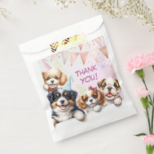 Girls Puppy Lets Pawty 1st Birthday Party Favour Bags