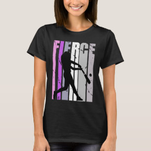 Girls Purple Baseball Fierce Birthday Softball Cou T-Shirt