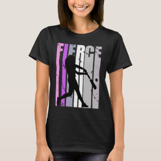 Girls Purple Baseball Fierce Birthday Softball Cou T-Shirt