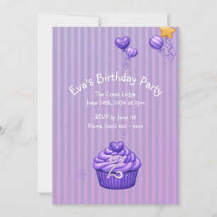 Girls Purple Birthday Invitation