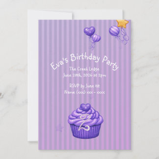 Girls Purple Birthday Invitation