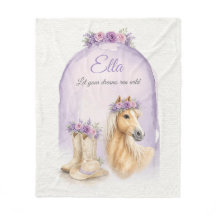 Girls Purple Floral Horse