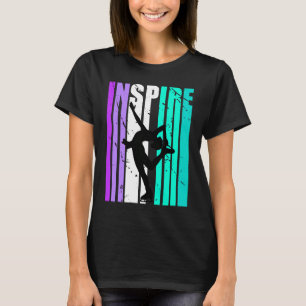Girls Purple Inspire Ice Skating Birthday Motivati T-Shirt