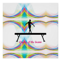 Girls "Queen of the beam" Gymnastics Glossy Poster
