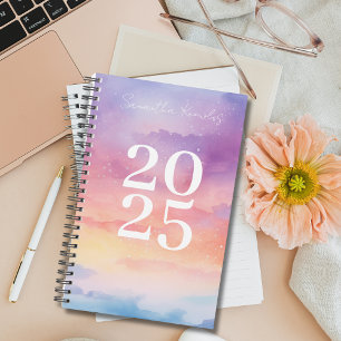 Girls Rainbow Gradient Sky 2025 Yearly Weekly Planner