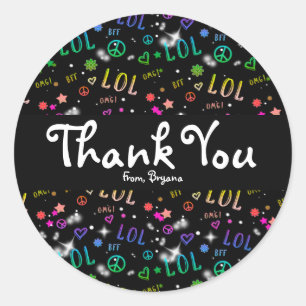 Girls Rainbow LOL Birthday Party Favour Stickers