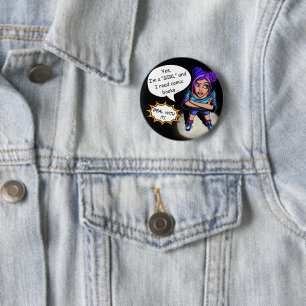 Girls Read Comic Books Fan Girl Button Pin
