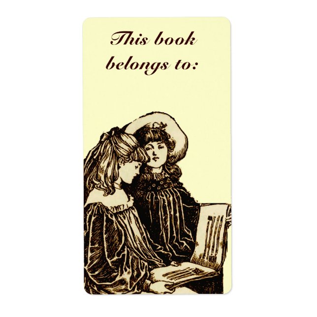 Girls Reading  Bookplate (Front)