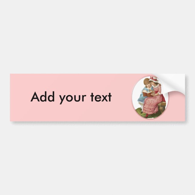 Girls Reading Bumper Sticker (Front)