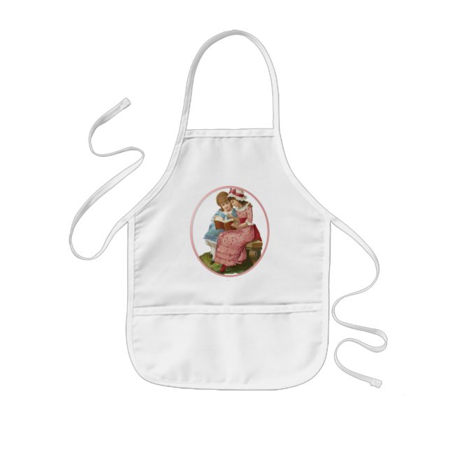 Girls Reading Kids Apron (Front)
