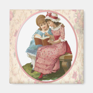 Girls Reading Magnet