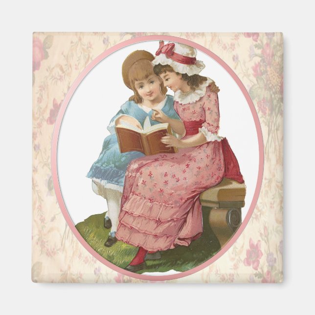 Girls Reading Magnet (Front)