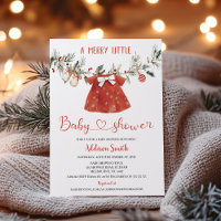 Girls Red Merry Little Baby Shower Baby Shower