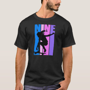 Girls Retro 9th Birthday Skateboarding Loves To Sk T-Shirt