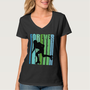 Girls Retro Forever Roller Skating Bday Roller Gir T-Shirt