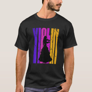 Girls Retro Violin Birthday Violinist Orchestra Di T-Shirt