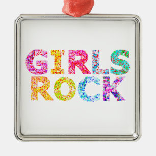 Girls Rock Design Empowering Spirit for Women ERA Metal Tree Decoration