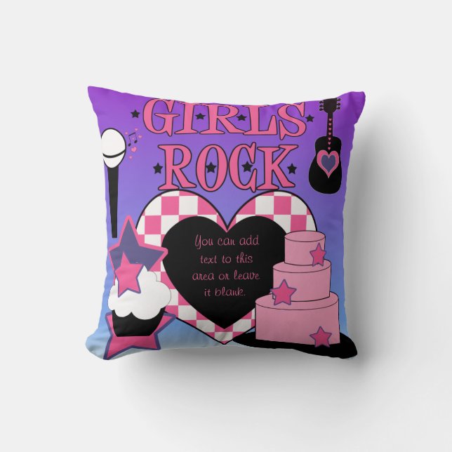 Girls Rock  Pillow (Front)