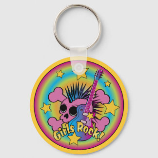 Girls Rock Skull & Crossbones Key Ring