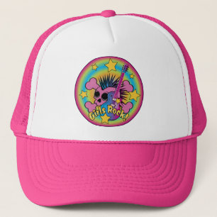 Girls Rock Skull & Crossbones Trucker Hat