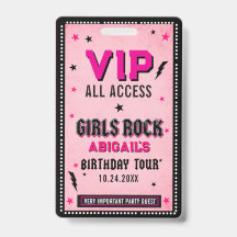 Girls Rock VIP Birthday Badge