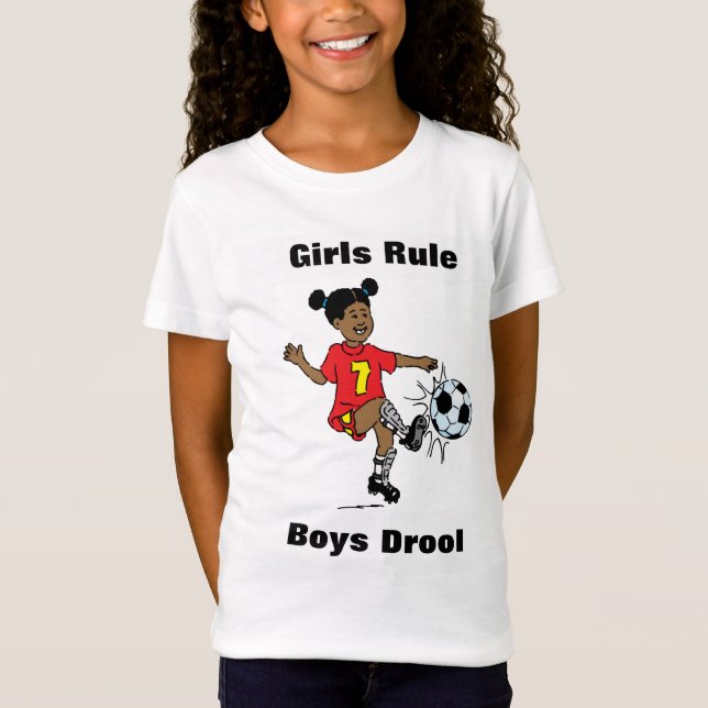Girls Rule, Boys Drool Girls T-Shirt (Front)