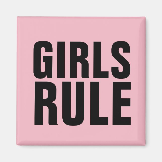GIRLS RULE Fridge Magnets (Front)