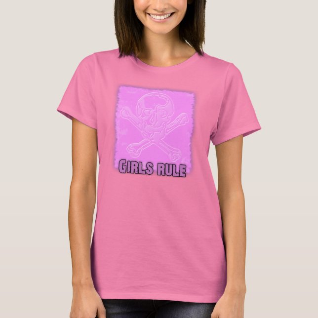 Girls Rule Skull & Cross Bones T-Shirt (Front)