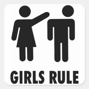 Girls Rule Square Sticker