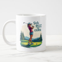 Girls Rule the Course Retro Golf Illustration