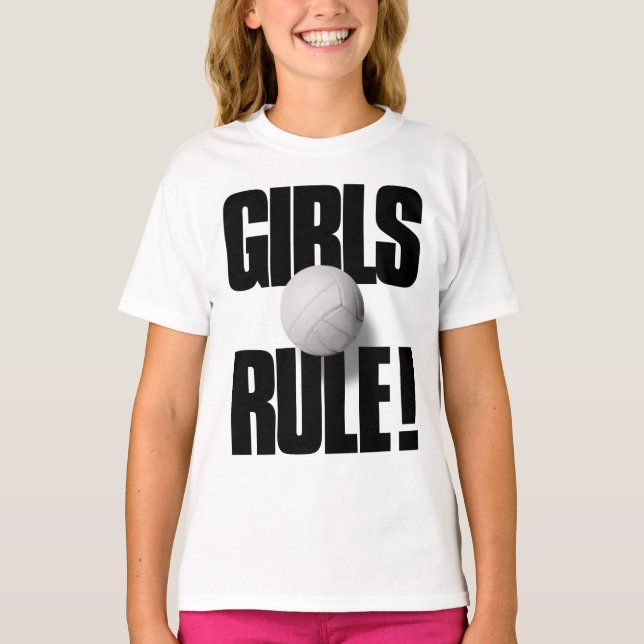 GIRLS RULE! Volleyball T-Shirt (Front)