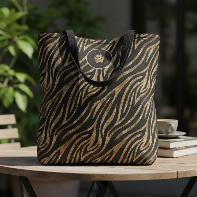 Girls Run Wild Bachelorette Zebra Blk Gold ID1151 Tote Bag (Creator Uploaded)