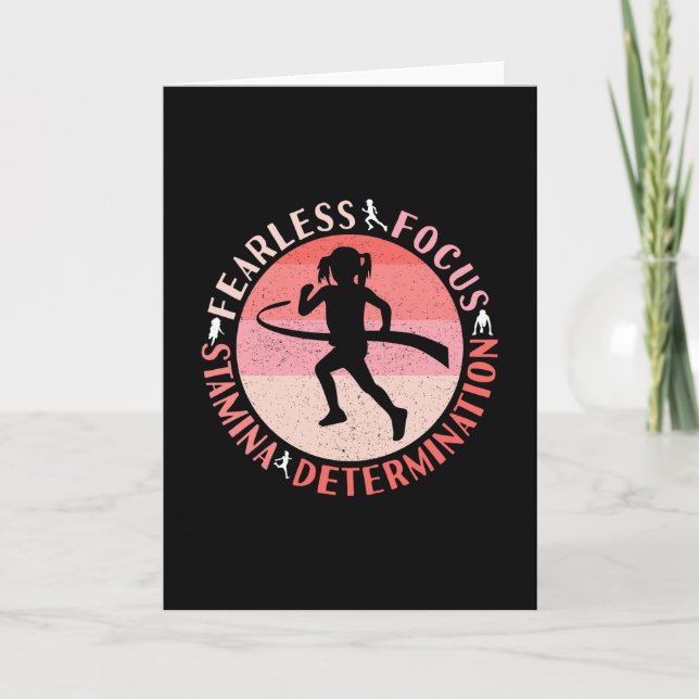 Girls Running Mindset - Focus Fearless Runner Card (Front)
