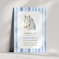 Girls Saddle Up Preppy Pony Horse Stripe Birthday