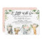 Girls Safari Animals Baby Shower Invitation