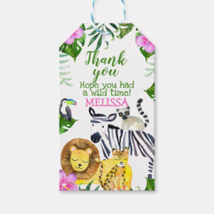 Girl's Safari Birthday Favour Tag