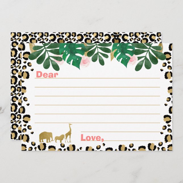 Girl's Safari Wild one Time Capsule Cards (Front/Back)