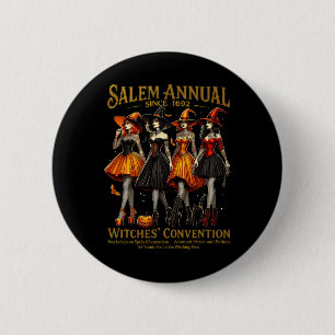 Girls Salem Annual Since 1692 Witches' Convention 6 Cm Round Badge