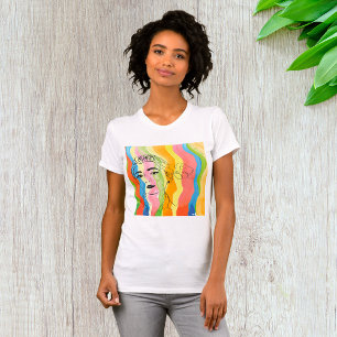 Girls Saluting Pop Art Womens T-Shirt