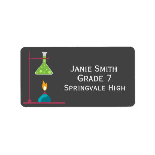 Girl's science cute name book labels