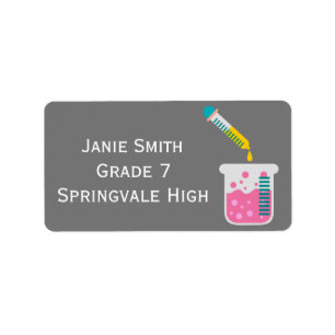 Girl's science cute name book labels